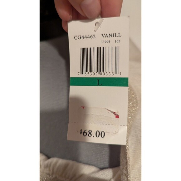 Cable And‎ Gauge Cashmere Blend Bow Neck Sweater Ivory Gold Bow  SZ L Coquette - Picture 5 of 6